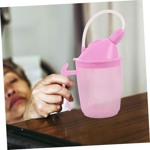 PartyKindom Disabled Patient Drinking Cup Straw and Lid Leakproof Ergonomic Design for Elderly Spill-resistant Feeding Cup for Convalescent Care for Home and Hospital Use in Saudi Arabia