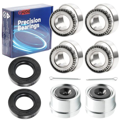 2 Set Fits for 1-3/8'' 1-1/16'' Axles Trailer Wheel Hub Bearings Kit, L44649/10 L68149/11, 171255TB Seal OD 1.719'', Dust Cover and Cotter Pin. in Saudi Arabia