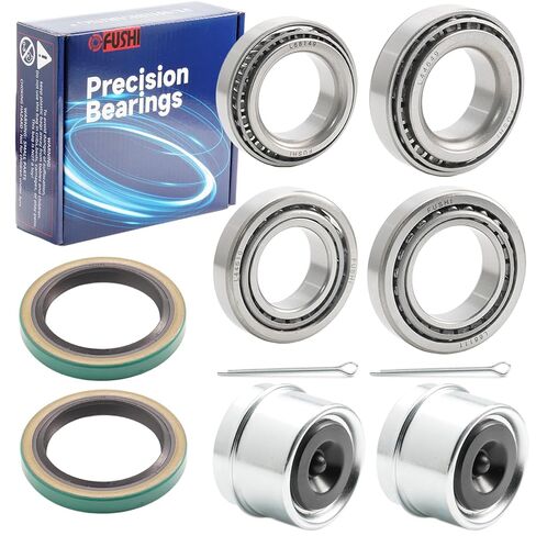 2 Set Fits for 1-3/8'' 1-1/16'' Axles Trailer Wheel Hub Bearings Kit, L44649/10 L68149/11, 171255TB Seal OD 1.719'', Dust Cover and Cotter Pin. in Saudi Arabia