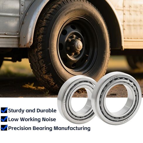 2 Set Fits for 1-3/8'' 1-1/16'' Axles Trailer Wheel Hub Bearings Kit, L44649/10 L68149/11, 171255TB Seal OD 1.719'', Dust Cover and Cotter Pin. in Saudi Arabia