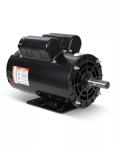 محرك كهربائي لضاغط الهواء 5HP SPL، 230 فولت 17.6 أمبير، 56 إطارًا 3450 دورة في الدقيقة، عمود بمفتاح 5/8 بوصة، طول العمود 1.88 بوصة، مرحلة واحدة، دوران CW/CCW، محرك قوي للمعدات العامة in Saudi Arabia