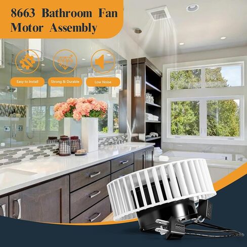 8663 Upgraded Bathroom Exhaust Fan Motor Replacement for NuTone Broan, Replaces OEM JA2B104N 97017705, Quiet Low Noise Blower Motor Compatible with 8673 8664RP 8814 8814R 8832 671RB 672RB in Saudi Arabia