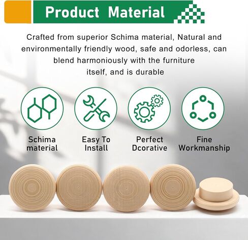 150Pcs 4Sizs Wood Hole Plugs 1/2 Inch,3/8 Inch,5/16 Inch,3/16 Inch Wooden Hole Plugs for Holes in Locking Hole Tube Furniture,Table an,Chair Legs,Wood Caps and Wooden Screw Covers in Kuwait