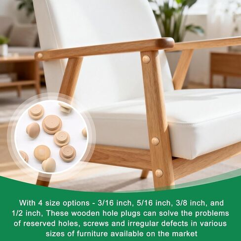 150Pcs 4Sizs Wood Hole Plugs 1/2 Inch,3/8 Inch,5/16 Inch,3/16 Inch Wooden Hole Plugs for Holes in Locking Hole Tube Furniture,Table an,Chair Legs,Wood Caps and Wooden Screw Covers in Kuwait
