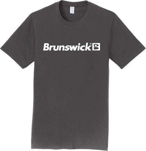 Logo Infusion Charcoal T-Shirt 100% Cotton - Brunswick Bowling - White Logo - Design 000N in Saudi Arabia