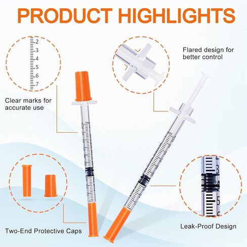 Jeringas, U-100 31G 1ml/cc 1/2" (12.7mm), Pack of 25 in Kuwait