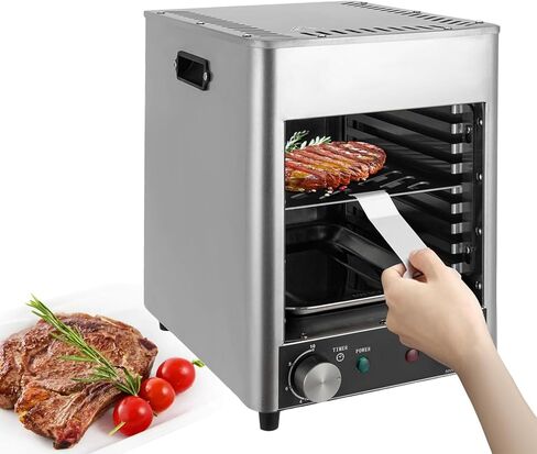 1700W Electric Steak Broiler, Indoor Commercial Steak Grill, Automatic Steak Smoker Broiler, Toaster Oven Microwave Combo, Air Fryer Oven, Time Temp Adjust-220 in Saudi Arabia