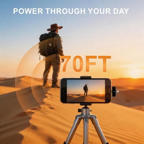 ميكروفون لافالير لاسلكي للهواتف الذكية - محمول مع تقليل الضوضاء - مثالي لمدونات الفيديو والبودكاست ويوتيوب وتيك توك والمقابلات والتدريس عبر الإنترنت in Kuwait