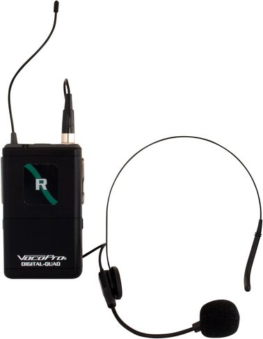 نظام ميكروفون لاسلكي VOCOPRO Digital-Quad-B-500 رباعي القنوات UHF تم تكوينه مع أحزمة تثبيت لاستخدام سماعات الرأس وميكروفونات طية صدر السترة - DIGQUADB500 in Saudi Arabia