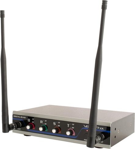 نظام ميكروفون لاسلكي VOCOPRO Digital-Quad-B-500 رباعي القنوات UHF تم تكوينه مع أحزمة تثبيت لاستخدام سماعات الرأس وميكروفونات طية صدر السترة - DIGQUADB500 in Saudi Arabia