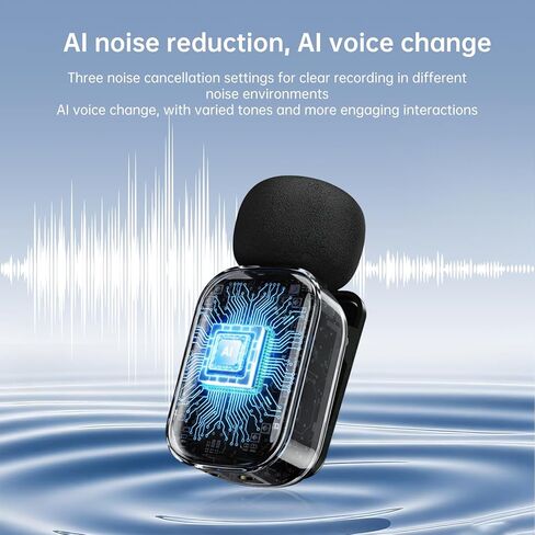 Wireless Microphone for Video Recording - Noise-Cancelling mini Microphone,Portable Microphone,Suitable for Mobile Phone Lapel Microphone Wireless for YouTube, TikTok Live Streaming, blogs in Saudi Arabia