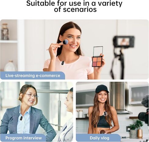 Wireless Microphone for Video Recording - Noise-Cancelling mini Microphone,Portable Microphone,Suitable for Mobile Phone Lapel Microphone Wireless for YouTube, TikTok Live Streaming, blogs in Saudi Arabia