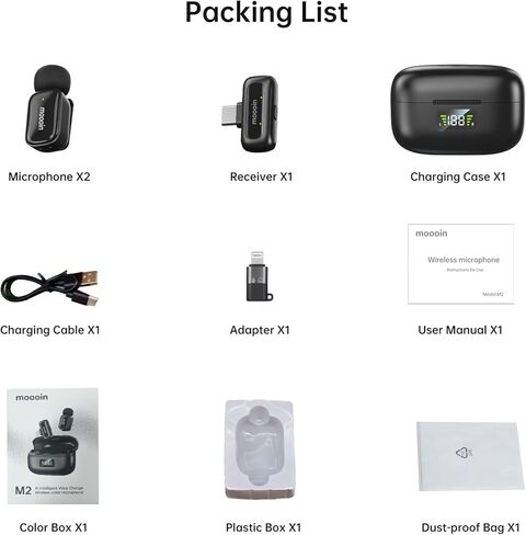 Wireless Microphone for Video Recording - Noise-Cancelling mini Microphone,Portable Microphone,Suitable for Mobile Phone Lapel Microphone Wireless for YouTube, TikTok Live Streaming, blogs in Saudi Arabia