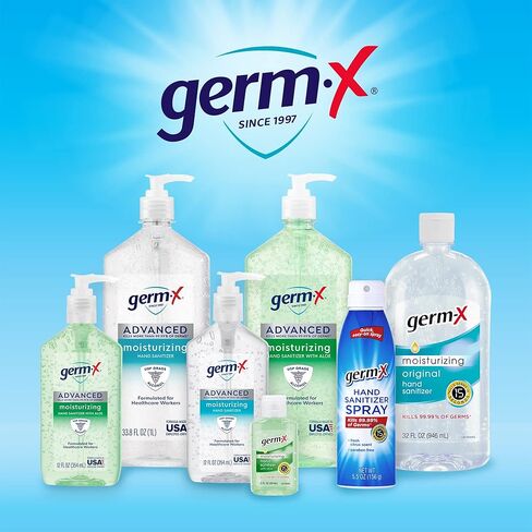 معقم اليدين المتطور Germ-x، أصلي، 12 أونصة سائلة (عبوة من قطعتين) in Kuwait