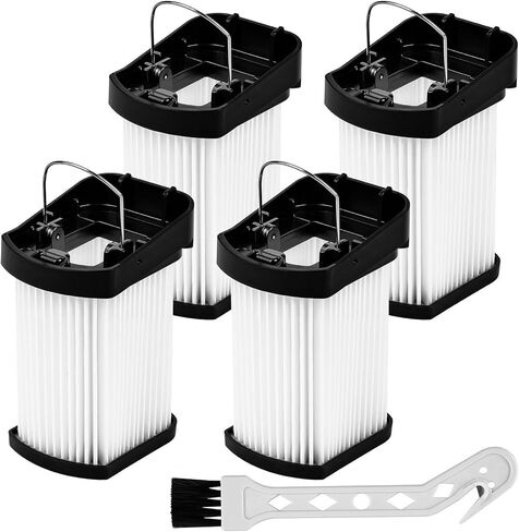 4-Pack Replacement Filters for Shark WANDVAC Cordless Hand Vacuum WV401, WV401BL, WV401PK, WV410BL, WV410PR, WV410GN, WV410TL, QV410QBL, Fabric Filter with Brush Compare to Part XFFWV400 in Saudi Arabia