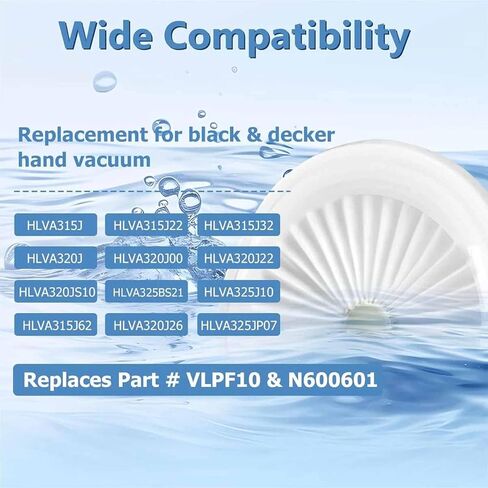 3 Pack Improvedhand VLPF10 Filter Replacement Compatible with Black and Decker Dustbuster Hand Vacuum Replace Model # HLVA315J HLVA320J00 N575266 HLVA325J10, HLVA325JP07 in Saudi Arabia