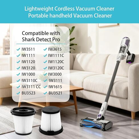 4 Pcs HEPA Filters Replacement Part for Shark IW3511 IW1120 IW1111 Detect Pro Lightweight Cordless Stick Vacuum Cleaner,Compatible with Shark BU3523 Clean Empty Auto-Empty System Portable Handheld in Saudi Arabia