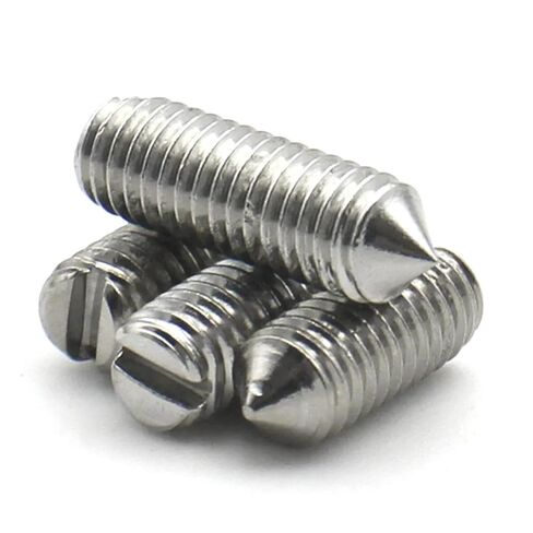 M2.5 M3 M4 3/4/5/6-16 مم DIN553 A2-70 304 الفولاذ المقاوم للصدأ مشقوق آلة موضوع مخروط نقطة اليرقة مسامير 10 قطع (6 مم، M2.5 (10 قطع)) in Kuwait