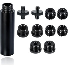 مجموعة واحدة من براغي محول حامل الميكروفون مع أنابيب تمديد، بما في ذلك 3/8 و1/4 إلى 5/8 خيوط داخلية، 5/8 إلى 3/8 و1/4 واجهات مترابطة، برغي مزدوج الأطراف، مناسب لذراع ذراع الميكروفون in Kuwait