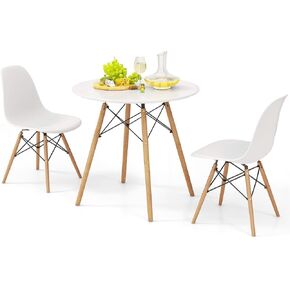 Giantex Round Dining Table Set for 4, 5-Piece Kitchen Table Chairs Set, Modern 31.5" D Dining Table & 4 Dining Chairs with Solid Wood Legs, Dinette Table Set for Small Spaces Dining Room Restaurant in Kuwait