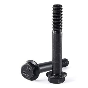 M12 x 70mm 5Pcs Flanged Hex Head Bolts, M12 x 1.75 Bolts, Flange Hexagon Head Screws, 10.9 Grade Alloy Steel, Black Oxide Finish, Metric Half Thread in Kuwait