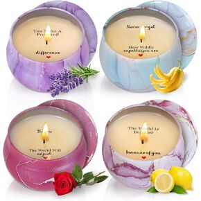 Scented Candles Gift Set for Women with Sayings, 4 Pack Aromatherapy Candles with Four Scents, Birthday Mothers Day Inspirational Gifts for Women, 120H Long Lasting Burn 17.6 Oz in Kuwait
