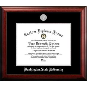 صور الحرم الجامعي NCAA Washington State Cougars للجنسين إطار دبلوم فضي منقوش جامعة ولاية واشنطن 14 عرض × 11 ارتفاع إطار دبلوم فضي منقوش، بني، مقاس واحد in Kuwait