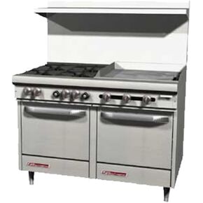 Southbend S48AC-4T S-Series 48" Gas Restaurant Range w/ 48" Thermostatic Griddle, (1) Convection Oven & (1) Cabinet Base in Kuwait