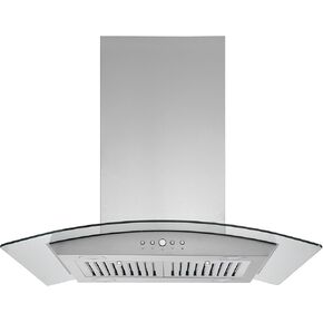 Hauslane 30 Inch Island Range Hood - Stainless Steel & Tempered Glass Design | 900 CFM Dual Venting | Dishwasher-Safe Filters | Adaptable to 10ft Ceiling | Commercial-Grade LED Lighting in Kuwait