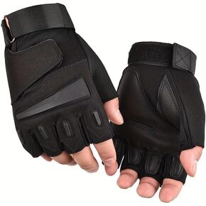 1 Pair Half Finger Anti-Slip Breathable Gym Fitness Cycling Outdoor Sports Gloves for Men and Women，Black M Size in Kuwait