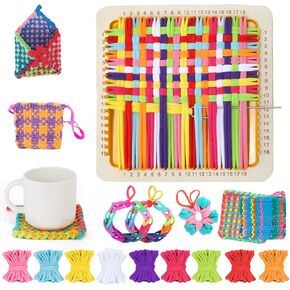 DREMTOY 7" Metal Weaving Loom Kit Toys, DIY Crafts Projects for Kids and Adults, Gift Ideas for Girls 6-12 Years, Easy Potholder Loom Knitting for Beginners, Includes 9 Colors, 224 Craft Loops in Saudi Arabia