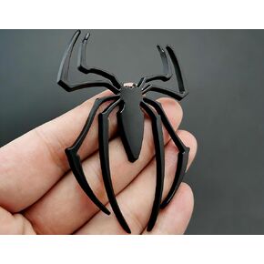 قطعتان من شارات عنكبوت كروم ثلاثية الأبعاد لتزيين السيارة للسيارات العالمية والشاحنات والدراجات النارية وRV والسكوتر وسيارات الدفع الرباعي والباب والنافذة (أسود-B0CJBKLZKB) in Kuwait