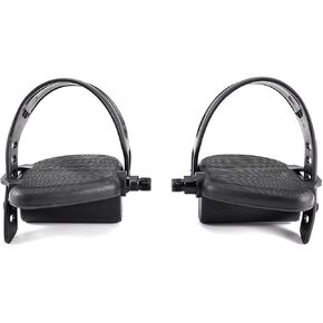 H.F Exchange Right & Left Foot Pedal Pair Set – Black | Recumbent Exercise Bike Pedals with Adjustable Straps | 9/16" Spindle Thread Size | Works with Schwin 170-100336 270-100338 in Saudi Arabia