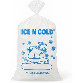 5LB Drawstring Ice Bags | ICE N COLD® | 100 Count Bags in Kuwait