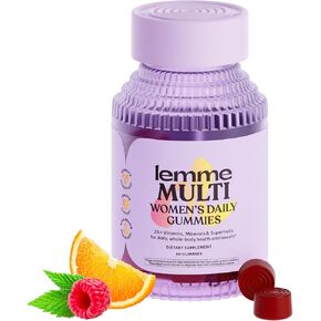 علكات متعددة الفيتامينات للنساء من Lemme، دعم غذائي يومي مع فيتامينات A، C، D، E، البيوتين، حمض الفوليك، الزنك والإينوزيتول، صحة العظام والدماغ والبشرة والمناعة، برتقال التوت، كمية تكفي 30 يومًا in Kuwait