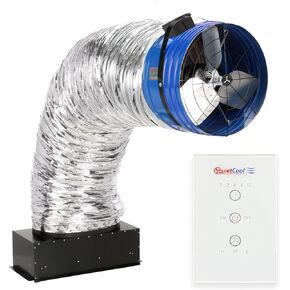 مروحة Quietcool QC CL-5400 RF الكلاسيكية المتقدمة للمنزل بالكامل مع تحكم لاسلكي - ما يصل إلى 5024 CFM - سرعتان - تغطي ما يصل إلى 2512 قدم مربع - ضمان 10 سنوات - شبكة قابلة للإزالة in Kuwait
