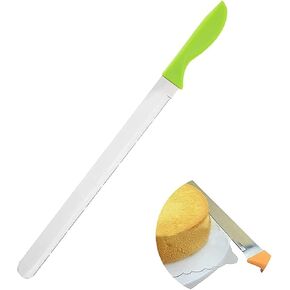 10Inch/12Inch Stainless Steel Cake Knife Plastic Handle Baking Pastry Spatulas Serrated Bread Knife Kitchen Baking Tool (12 inch) in Kuwait
