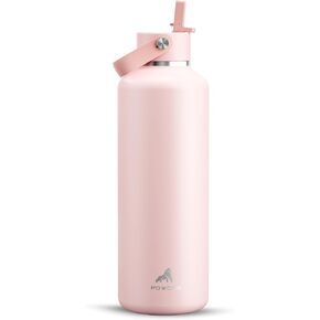 POWCAN 18oz Stainless Steel Slim Water Bottle: Sweatproof, Flex Cap, Lightweight, Standard Mouth, Top Handle, Vacuum Insulated Flask with straw for Office, Adults, Commute, Workouts (Midnight Black) in Saudi Arabia