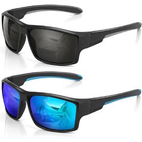 نظارات شمسية Missfive ثنائية البؤرة متينة للرجال مع قارئ مدمج، إطار ملفوف بالكامل مع هيكل سميك مصنوع من المطاط، حماية من الأشعة فوق البنفسجية 400 للرياضات الخارجية/القيادة، 2.50× in Kuwait