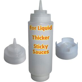 Squeeze Condiment Bottles - Squeeze Condiment Bottles for Sauces Commercial Grade Plastic Dispensers for Ketchup, Mustard, Sauces, Oils & Dressings - Easy Refill, Precision Nozzle (20 oz (1 Pack)) in Kuwait