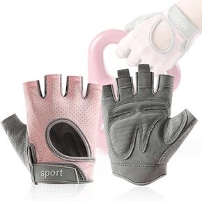 Breathable Workout Gloves for Women, Weight Lifting Gloves for Gym, Cycling, Exercise, Fitness and Training, with Excellent Grip and Cushion Pads-Pink in Kuwait
