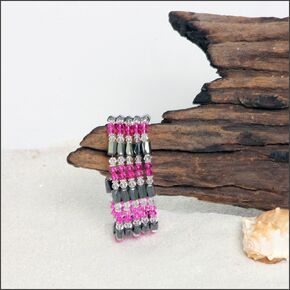 لفافة صحية قابلة للتمدد من الهيماتيت المغناطيسي الكريستالي باللون الوردي الداكن مقاس 36 بوصة in Kuwait