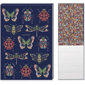 Lady Jayne Large Notepad with Hardcover and Flip Top Stand – 60 Perforated Sheets with Artwork, 6.875" x 10" – Botanical Garden Insects (12947) in Kuwait