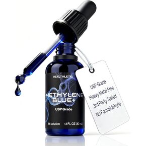 HEALTHLETIC Methylene Blue Drops - USP Pharmaceutical Grade 1% Solution Made in USA - Supports Mental Clarity, Focus & Cellular Energy - 3rd Party Tested with COA - No Formaldehyde (30ml / 1.1 fl.oz) in Saudi Arabia