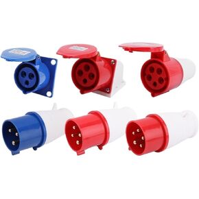 1 PCS Industrial Waterproof Connector Coupler 16A/32A Power Aviation Plug Surface Mounted Concealed Socket(4 core 32A Surface Mounted 124) in Saudi Arabia