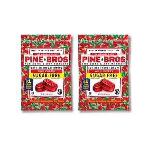 Pine Bros. Gummy Sore Throat Softish Drops 30 Count (approx) (2 Bags, Sugar Free) in Kuwait