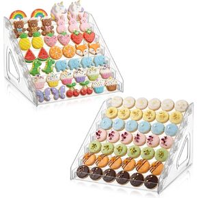 2 حزمة 7 الطبقة كوكي عرض موقف واضح الاكريليك المتدرج الحلوى الوقوف للخبازين البائعين الأطراف الحرفية المعارض أكشاك السوق كوكي عرض موقف لعرض الكعك الحلوى in Kuwait