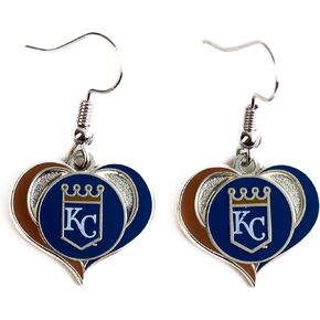 Kansas City Swirl Heart-Shaped Earrings - Show your Royals Pride! in Kuwait
