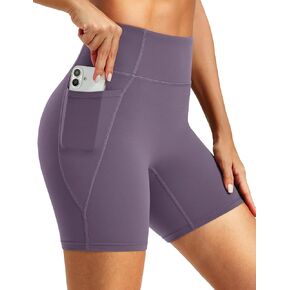 MAGCOMSEN Women's 6" Biker Shorts High Waisted Tummy Control Workout Running Shorts with Pockets Yoga Gym Spandex in Kuwait