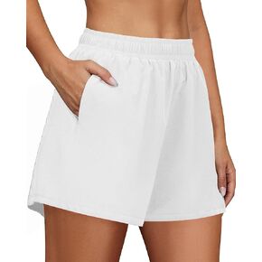 FireSwan Athletic Shorts for Women 2 in 1 High Waisted Quick Dry Running Workout Gym Active with Pockets in Kuwait